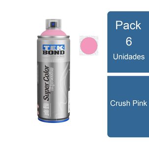 Pack 6 Pinturas Aerosol Spray Expression Crush Pink Tekbond